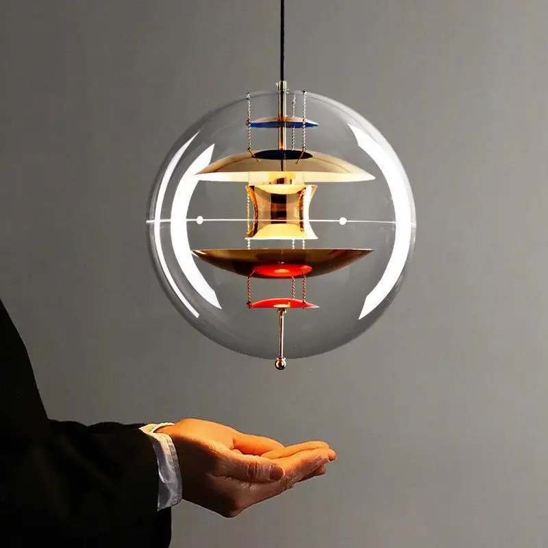 Nordic acrylic pendant lamp Design suspension boule Designer chandelier for Villa Living Room Restaurant Globe Suspended lights 2