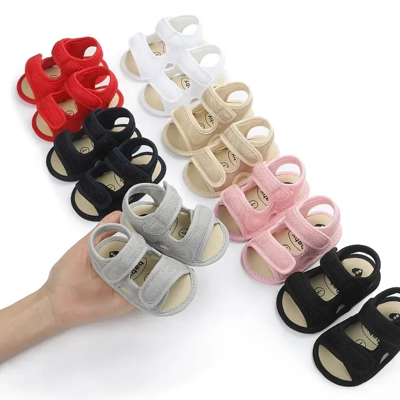 0-18 M Summer Unisex Toddler Sandals Baby Girl Shoes Solid Color Net Cloth Breathable Boys Baby Sandals Infant Girls Sandals 5