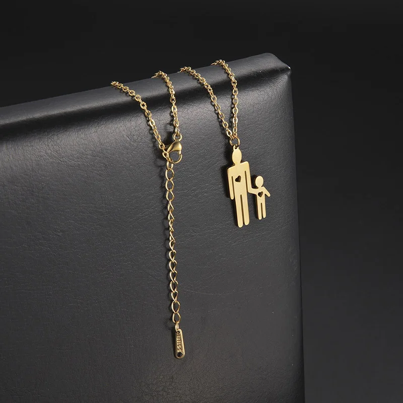 Dreamtimes Family Love Necklace Father Chain Kid Child Baby Son Daughter Gift For Woman Man Stainless Steel Pendant Jewelry Gift_voghion.com