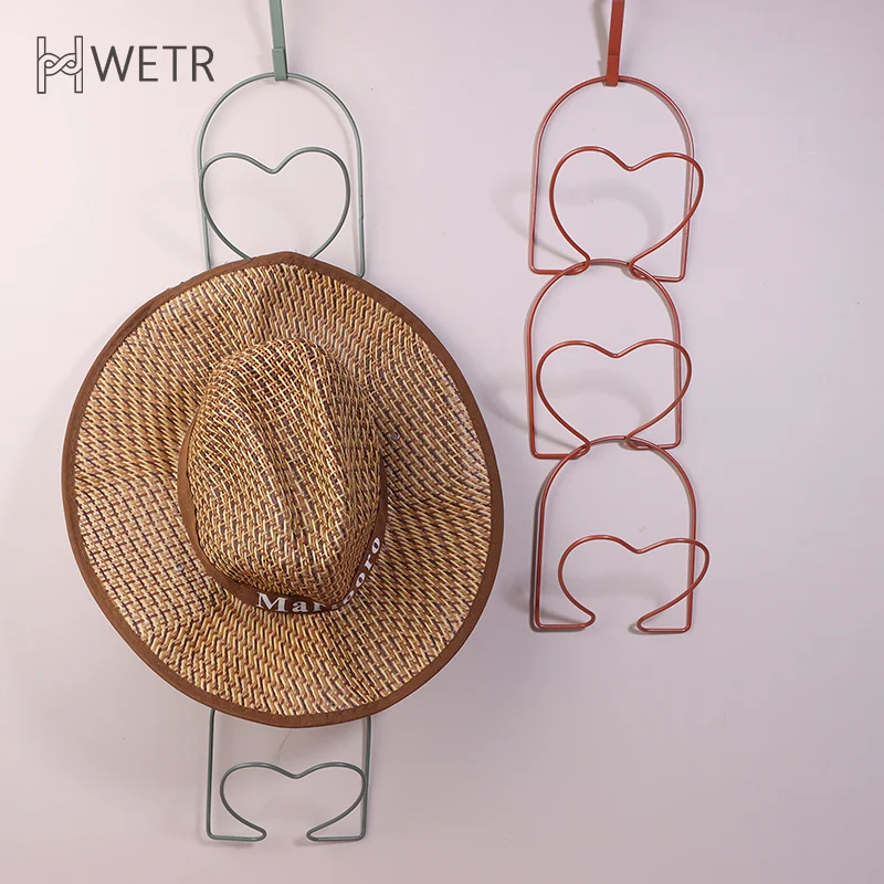 

5pcs Heart Shaped Foldable Cap Storage Rack Wall Mounted Clothes Hanging Organizers Fashion Door Behind Multi-layer Hats Holder