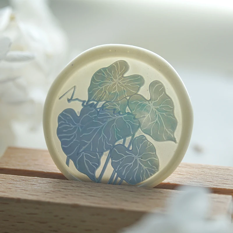New 3cm Wax Seal Stamp Fire Lacquer Multi-Layer Carved Large Leaf Wax Seal Stamp Brass Head DIY Envelope Sealing Toy