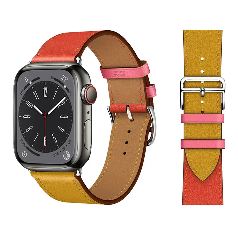 Premium Genuine Leather Watch Strap - Elegant and Versatile Wristband Bracelet