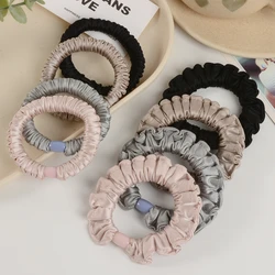 Luxurious Satin Hair Scrunchie Set - Soft, Silky, No - Damage Elastic Hair Bands (WHITE)
