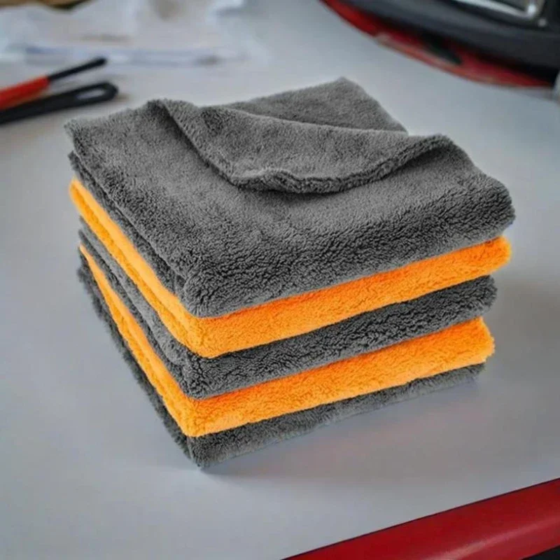 Microfiber Car Cleaning Cloth 40x40cm Orange Gray