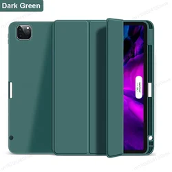 Magnetic Pencil Holder Case with Cover for iPad Pro, iPad Air, and iPad Models (Dark Green)