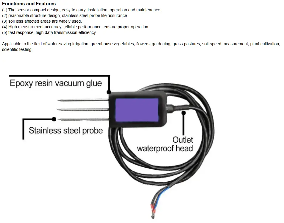 RS485 Modbus Soil Sensor 7 in 1 Measure Soil Moisture Temperature Humidity EC PH NPK image 4