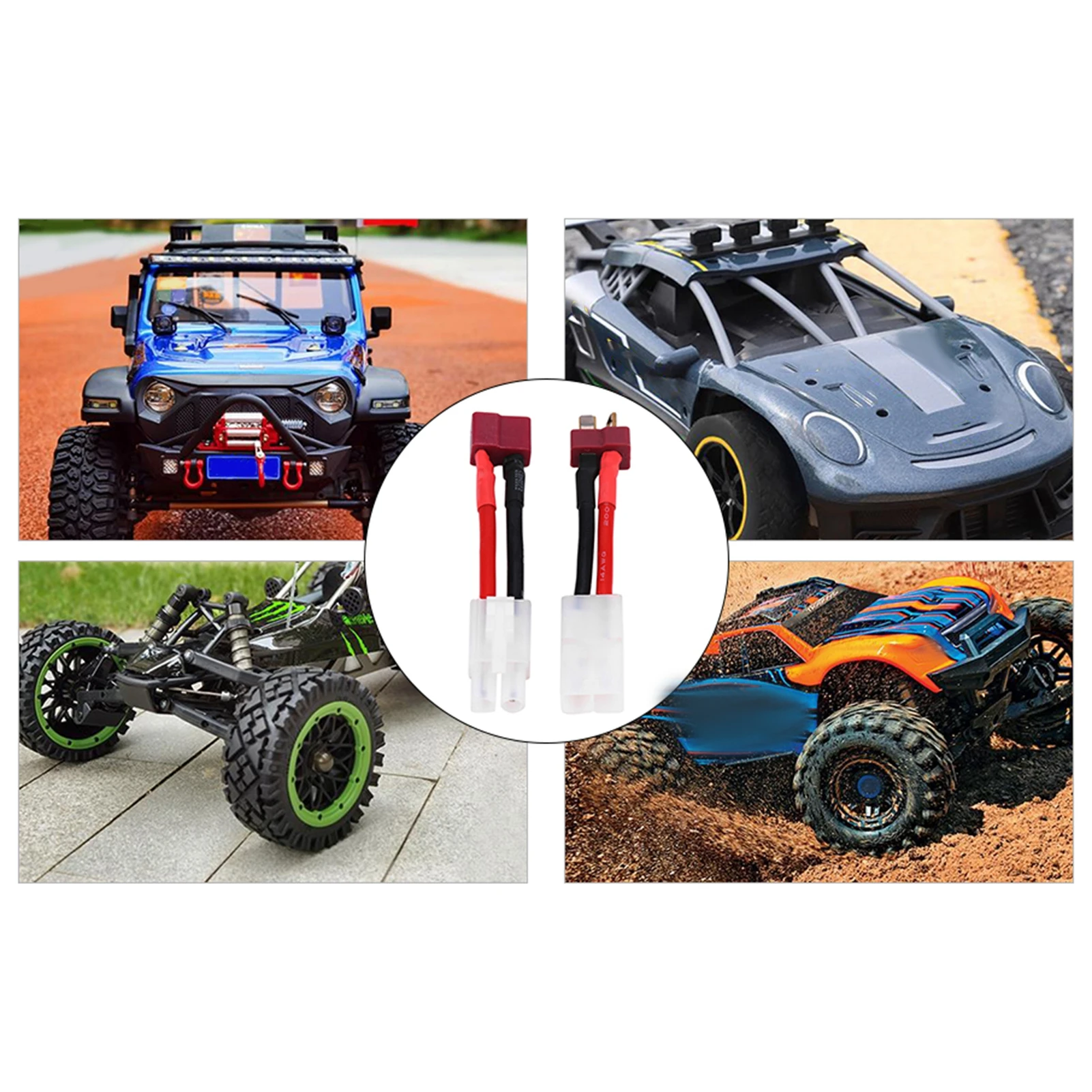 2Pcs/Set T Plug Female/Male to Tamiya Male/Female Adapter Cable 14 AWG Wire RC Accessory T Plug to Cable RC Accessory