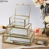 Creative Nordic style Home Dressing table organization Glass jewelry storage box Retro decoration Jewelry display Transparent 2