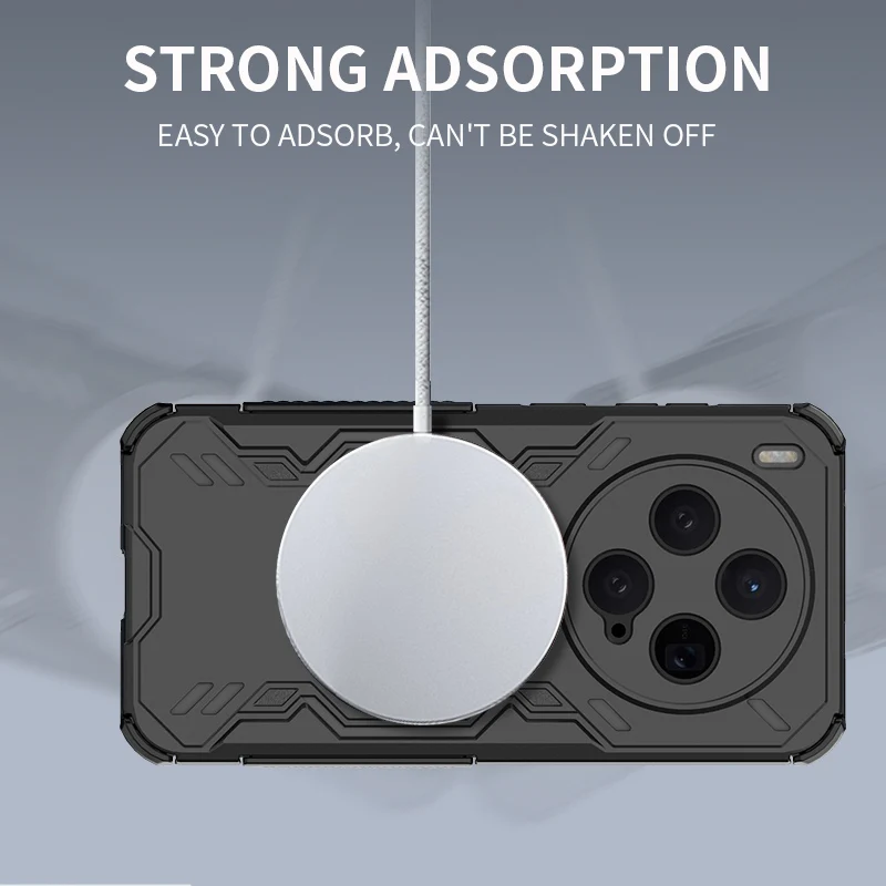 Breathable Heat Dissipation Magnetic Shockproof Phone Case with TPU Frame and Hard Plastic Cover
