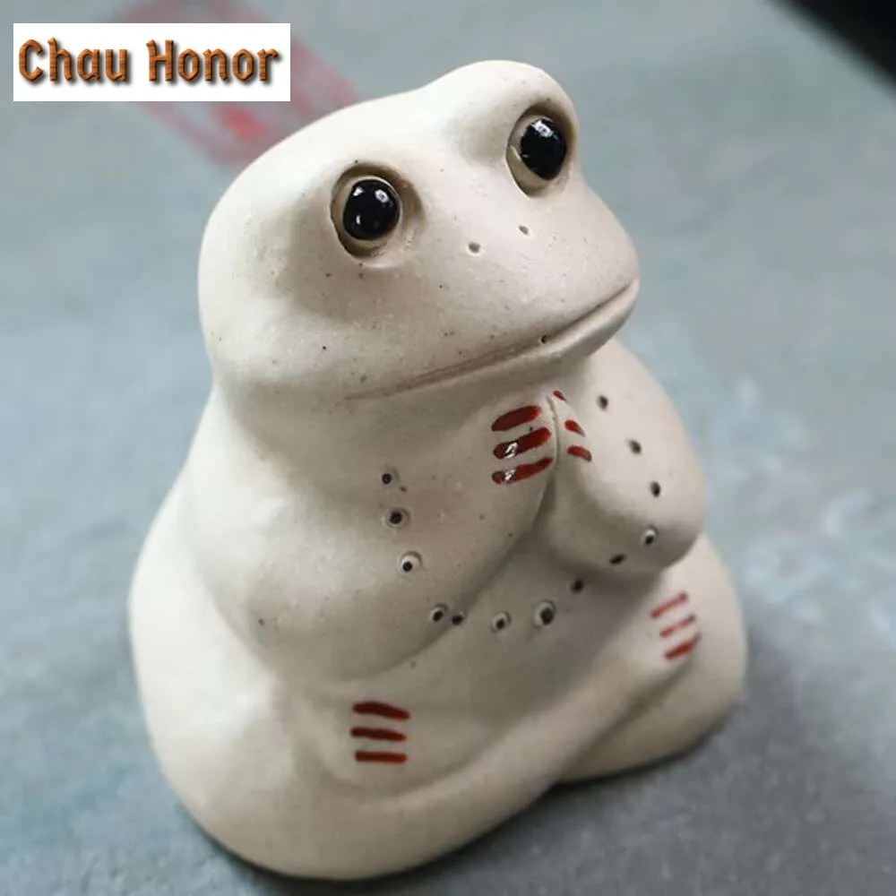 Ceramic Frog Shape Tea Pets Chinese Kung Fu Tea Desktop Decorations Ornaments Zen Animals Figurine Teaware Ceremony Accessories