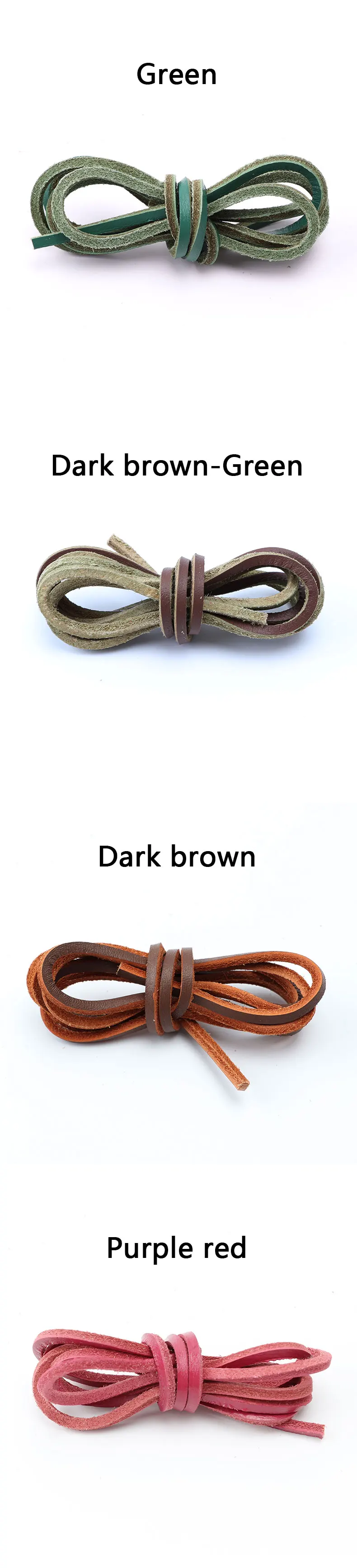 2 Stück flache Leder-Schnürsenkel, Unisex, klassisch, mehrfarbig, hochwertig, solide für Turnschuhe, Outdoor, Freizeit, Stiefelspitze – Detail 10