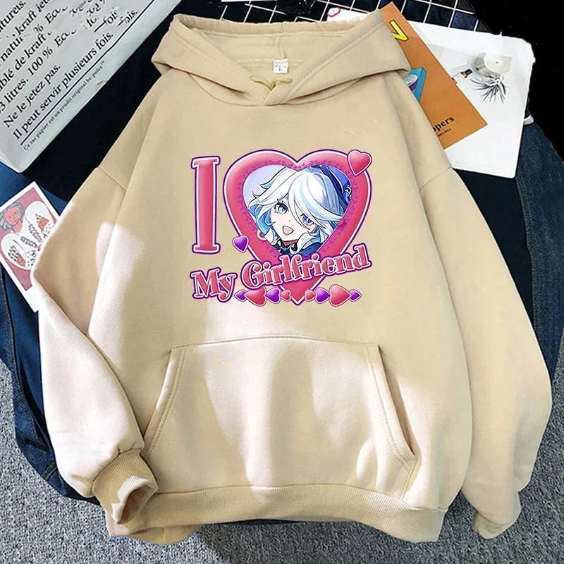 Genshin Impact Furina Hoodie Women Aesthetic Graphic Kawaii Hoodies Woman Autumn Winter Casual Hooded Sweatshirts Anime Clothes