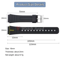 Pour Casio F91W W800H SGW400 F-91W F84 F105/108 A158/168 AE1200 Bracelet de montre en Silicone bande étanche remplacer les bracelets de poignet 5