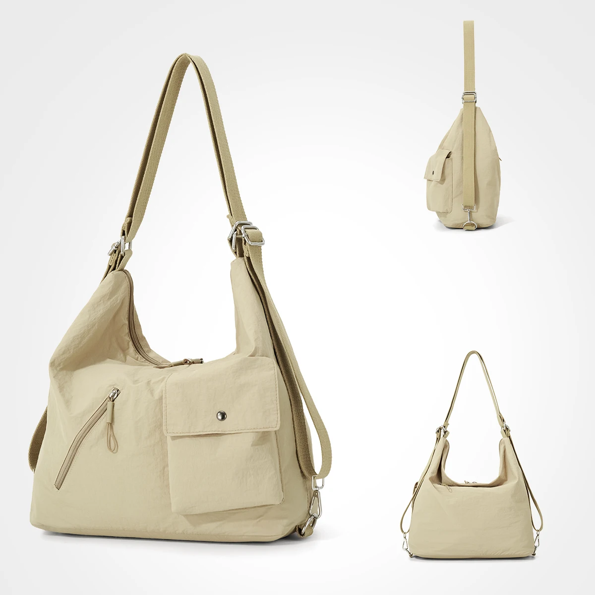 Nylon Tote Bag, Large Capacity, Suitable for Students, Commuting, Casual, Versatile, Shoulder Bag, Travel, Shopping Bag, Crossbody Dumpling Bag, Mommy Bag, for Travel and Shopping