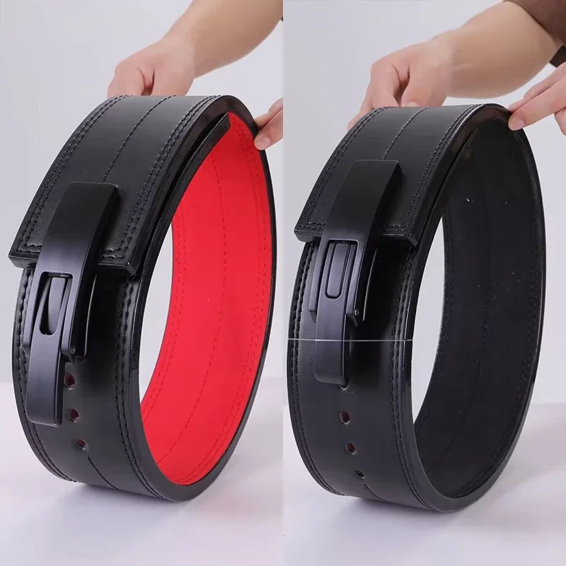 Lever Buckle Belt Powerlifting Fitness Strong Pull Squat Training Leather Waist Support Bodybuilding Lifting Gym Weightlifting weightlifting waist guard waist support belt weightlifting waist belt weightlifting belt back support belt lumbar support belt