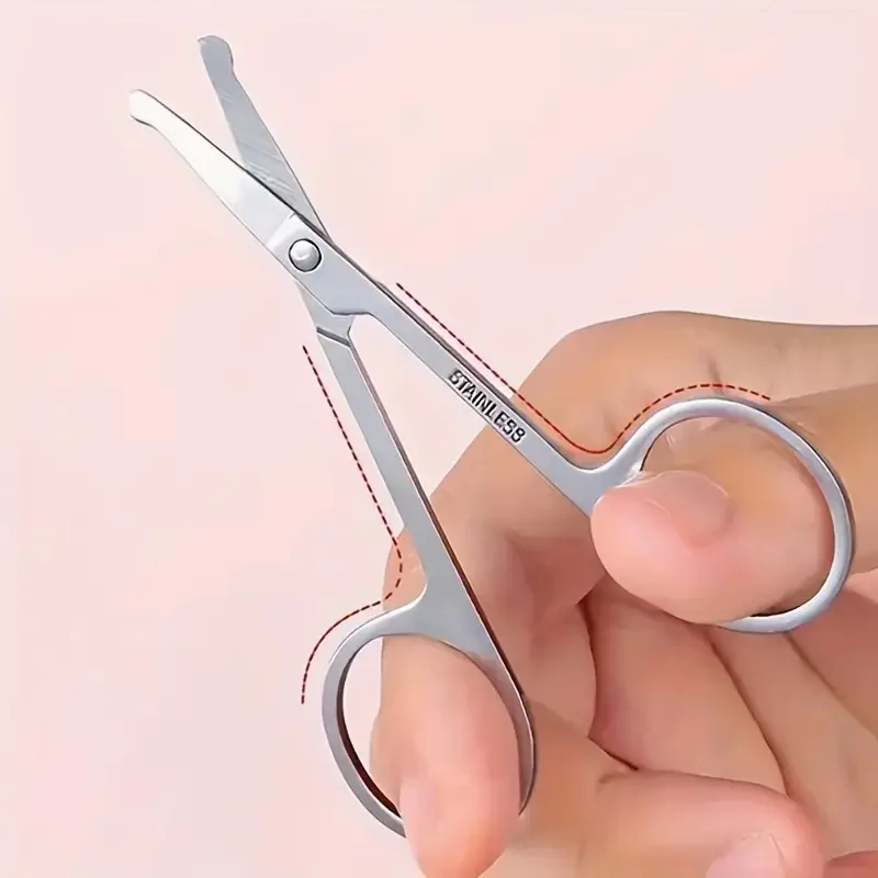Eyebrow Scissors Beauty Scissors Eyelashes Hair Trimmer Beard Eyebrows Eyelashes Makeup Tools 1 PCS