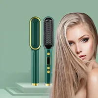 Constant Temperature Straightening Brush LCD Hair Comb Wet and Dry Hair Straightener Tourmaline Ceramic Quick Heating Curler 1
