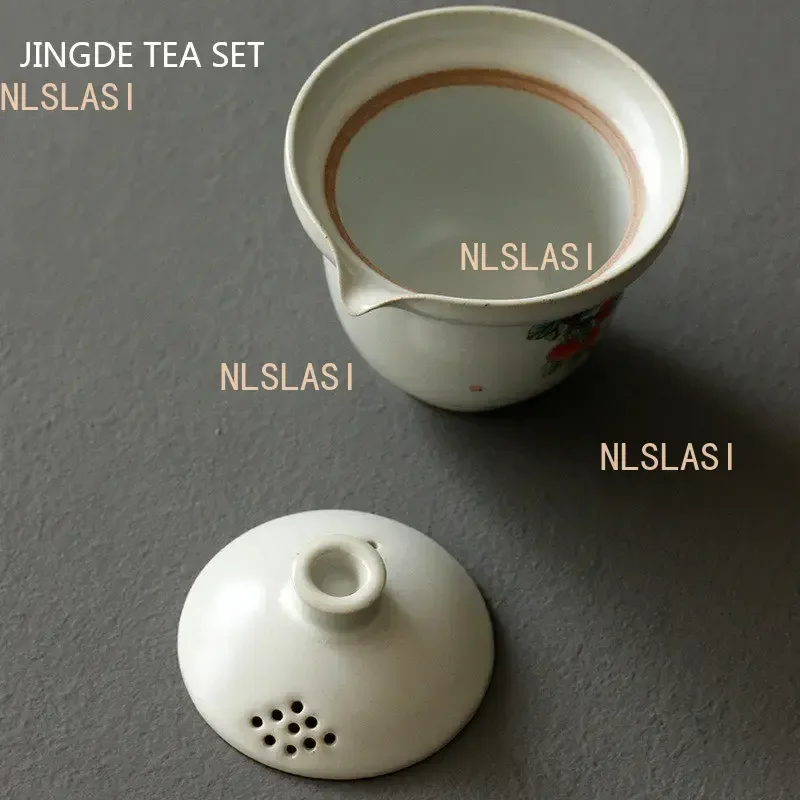 Portable Ceramics Tea Pot and Cup Set Chinese Tea Infuser Customized Tea Ceremony Supplies Travel Tea Set A Pot of Two Cups