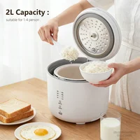 Cuisinière à riz Olayks Mini, japonaise, simple, saine, intérieur 2L, pour la maison, la cuisine, le dortoir, 1 à 4 personnes, cuiseur à riz portable, minuterie 8H 2