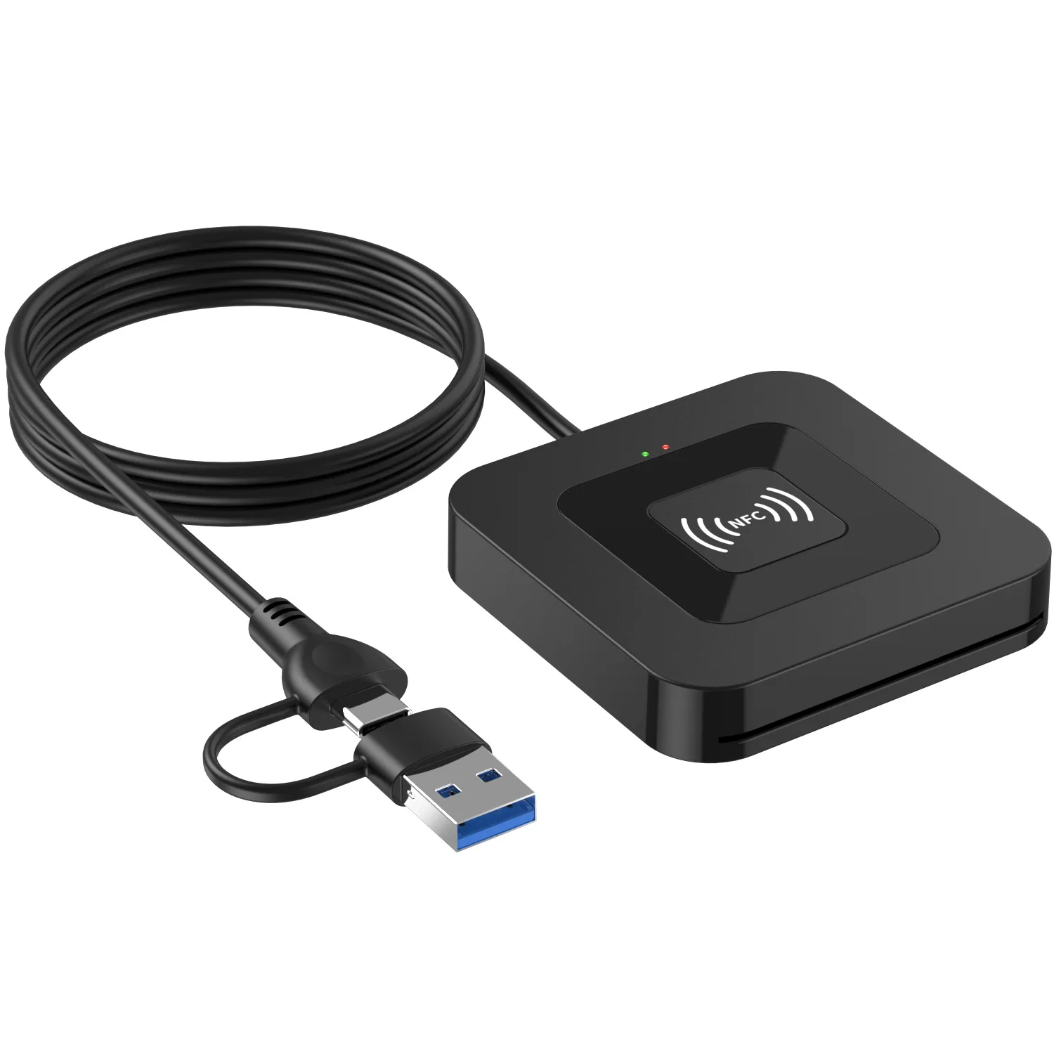UTHAI X06 USB 2.0 스마트 카드 리더기 2-in-1 IC 카드 리더기 (접촉식 및 NFC 지원) 은행 ATM 세금 신고용