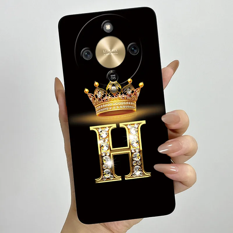 Fashion Initial Letter Couple Phone Case | Soft Silicone TPU Lens Protective Casing