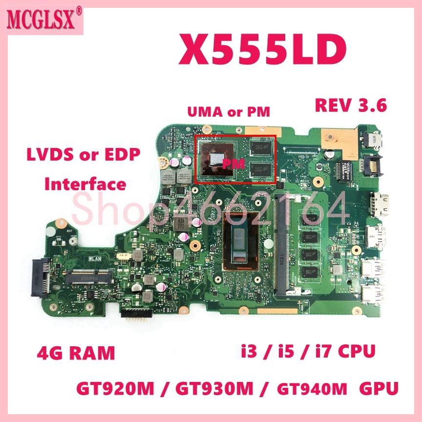 Scheda Madre X555Ld Per Scheda Madre Asus X554L Fl5800L R556L X555Lb X555La/Lab X555Ld/Db X555Lj X555Lf X555Ln X555Lnb Vm501L F555L