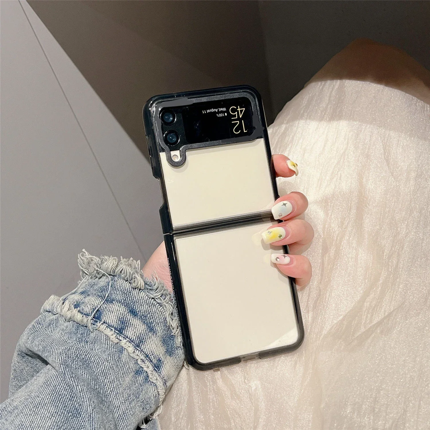 Acrylic Transparent Phone Case for Samsung Galaxy Z Flip 5 4 3 Protective Back Cover for ZFlip3 ZFlip4 ZFlip5 Case Shell