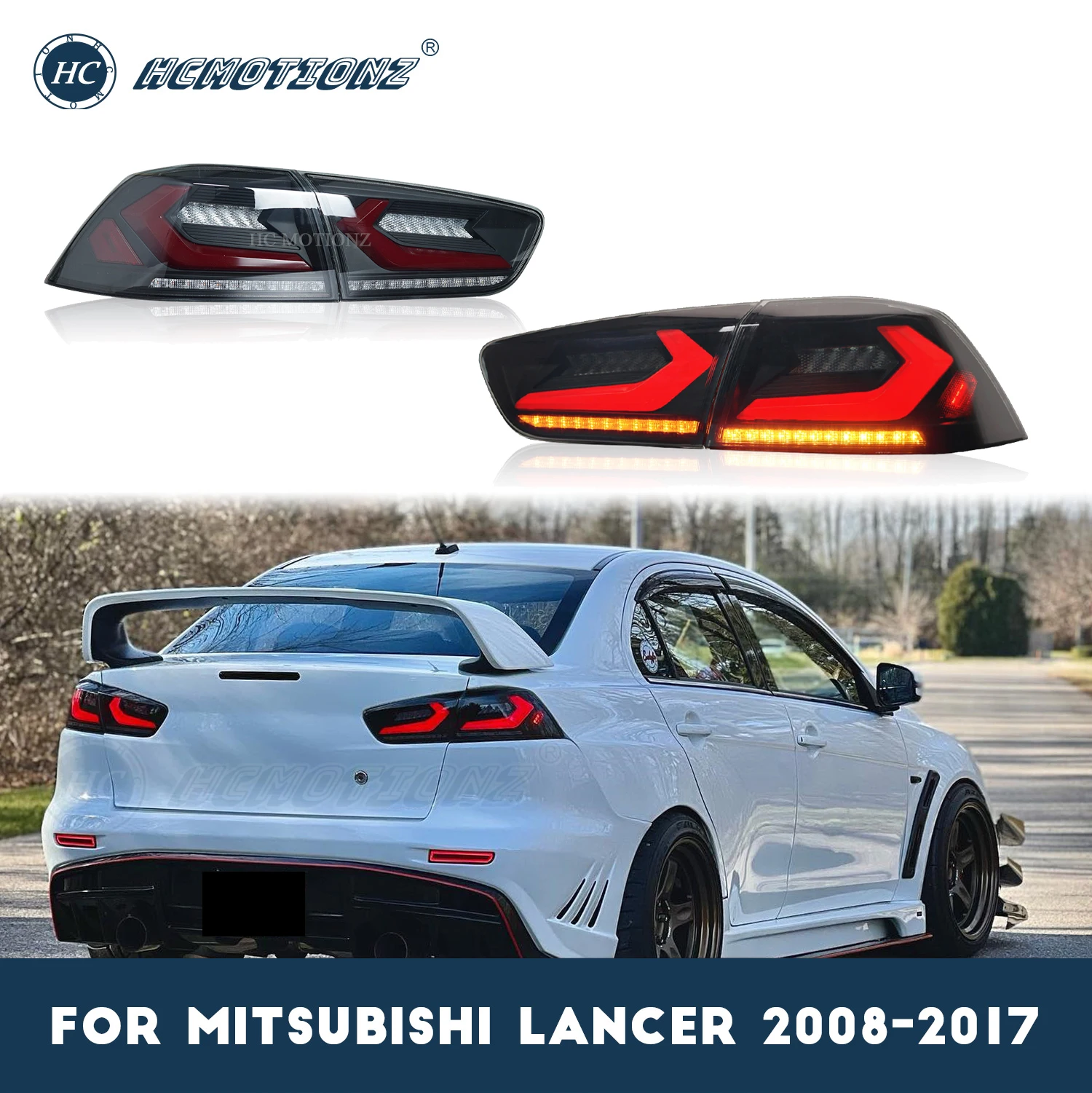 HCmotionlucestraserasLEDparacocheMitsubishiLancerEVOX2008