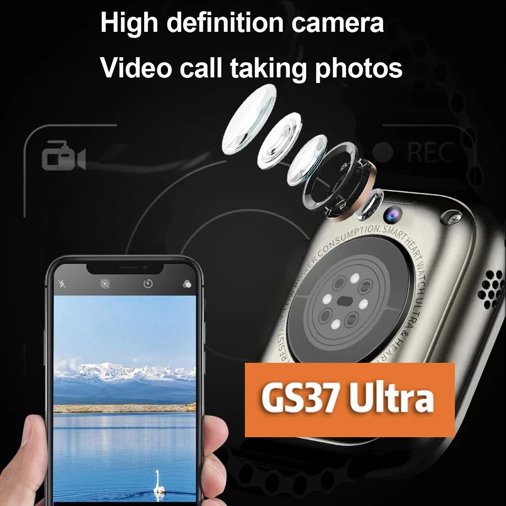 구글 플레이 스토어 스마트워치, 4G 스마트 워치 GS37 S9 울트라 안드로이드 시스템, 듀얼 카메라, 와이파이, GPS, SIM 카드, 나침반, 2024 신제품