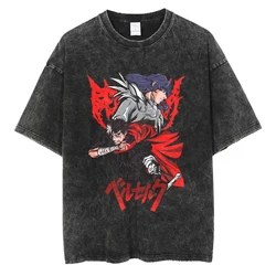 Vintage Gothic Berserk Anime Graphic Cotton T - Shirt - Harajuku Style - XXL (Black)