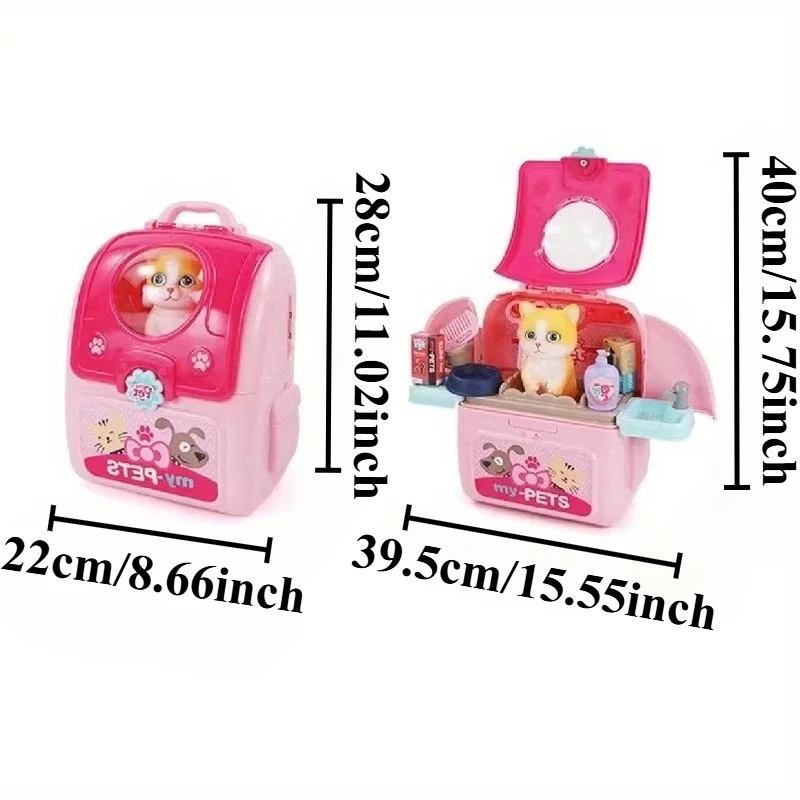 Pet Care Play Set: Veterinary Doctor Kit & Dog Grooming Backpack