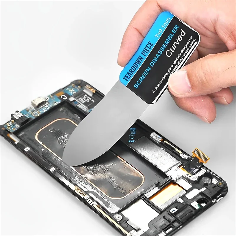 1-20Pcs Mobile Phone Curved LCD Screen Spudger Opening Pry Card Tools Ultra Thin Flexible Mobile Phone Disassemble Steel Metal