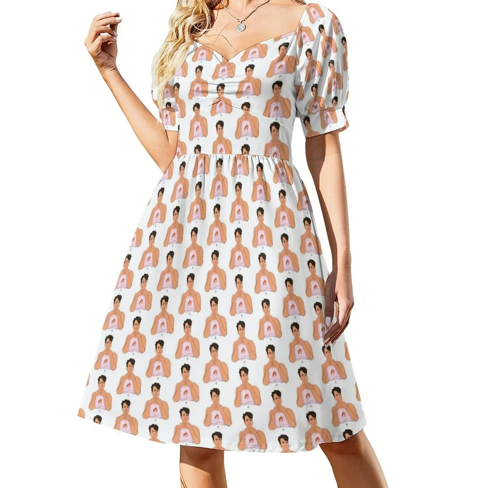 ¿Agador con el secreto de Pirin? Tabletas Vestido corto de manga Ropa de mujer Vestidos de noche para damas