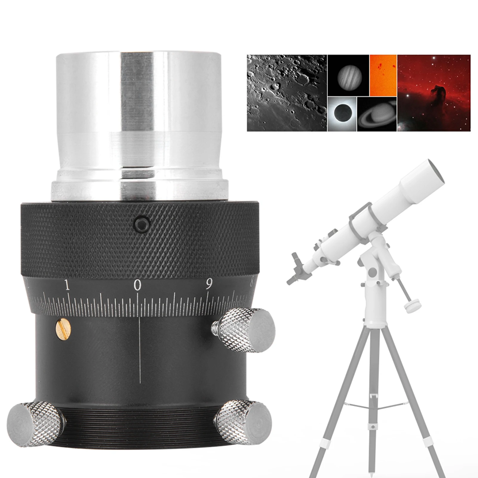 1.25 Inch Focuser YZ-18839 Aluminium Alloy 10mm Focusing Stroke 1.25 Inch Helical Fine Tuning 0.05mm High Precision Focuser camera focuser