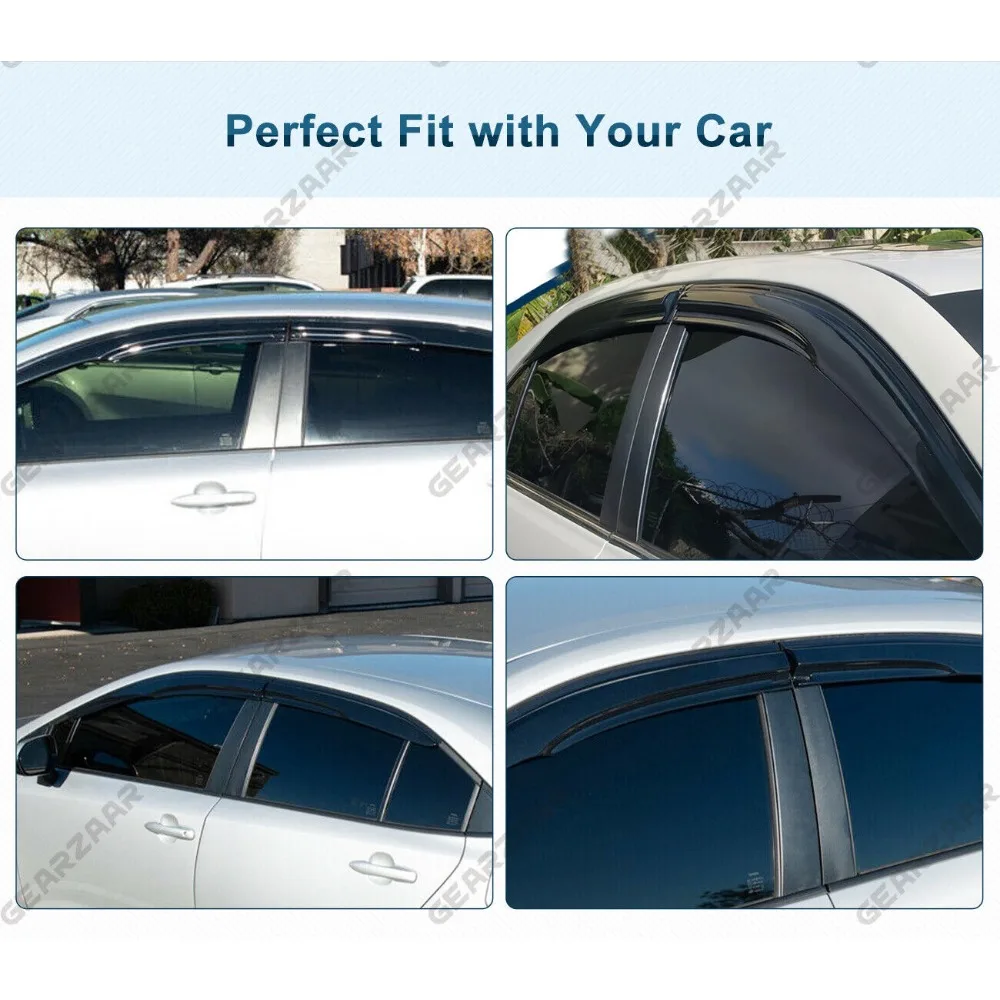 For 1998-2002 Toyota Corolla Sedan Window Visors Vent Rain Sun Deflector Guards