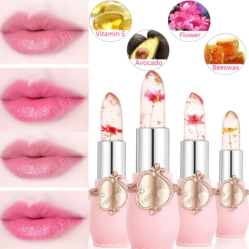 Jelly Dried Flower Color Changing Lip Balm Transparent Moisturizing