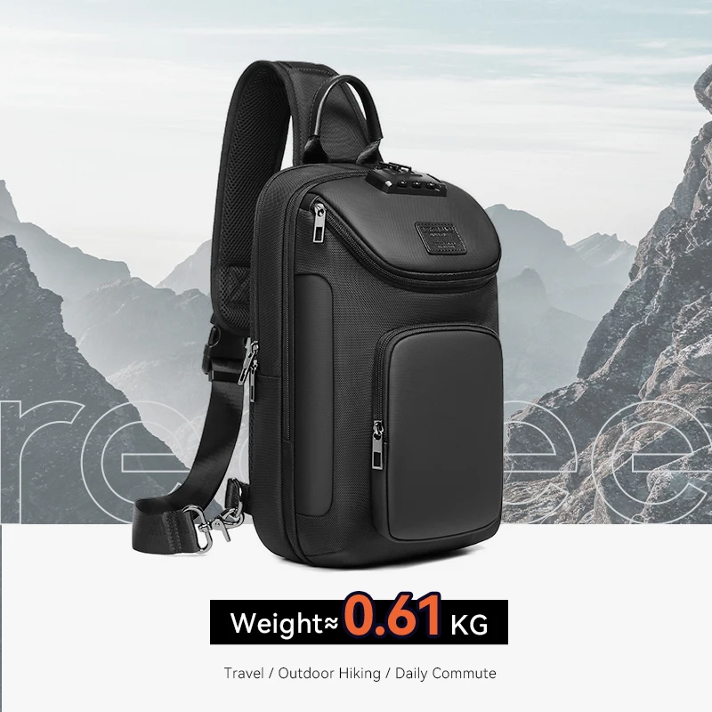 ReeYee N6 6L Sling Chest Bag, Combination Lock Security Crossbody Pack, Unique Design with Smart Organization Compartments 4