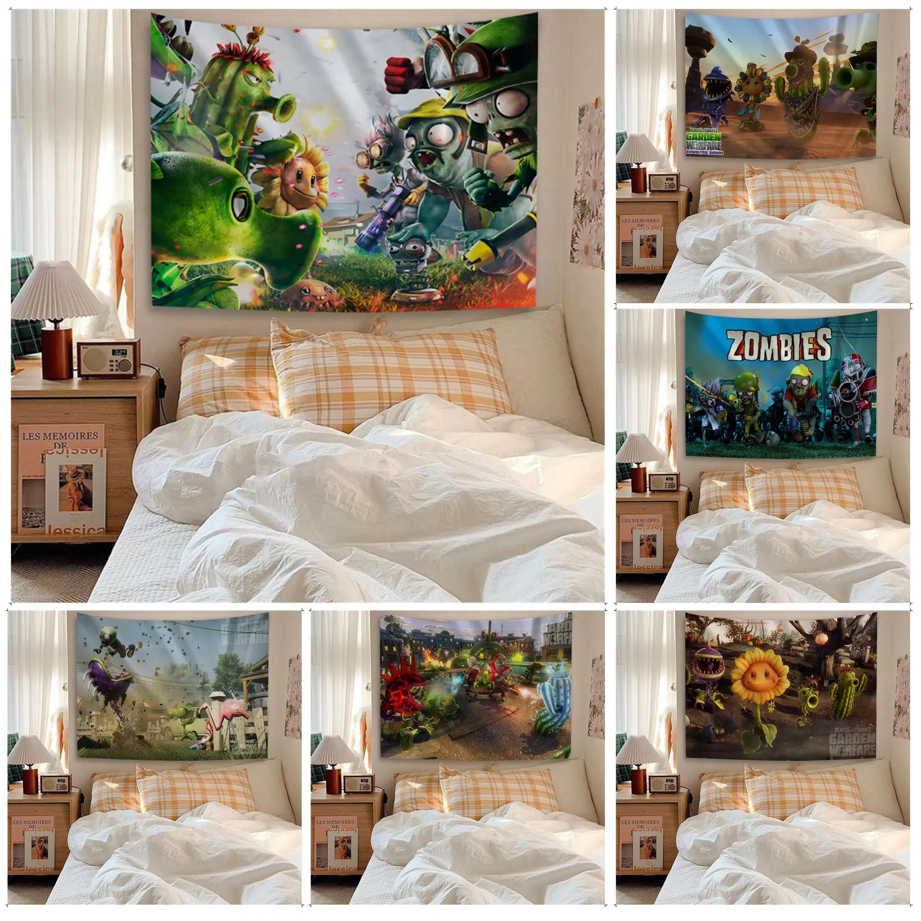 P-Plants Vs Z-Zombies Arazzo Appeso Arazzo Bohémien Arazzi Da Parete Bohémien Mandala Cheap Hippie Wall Hanging