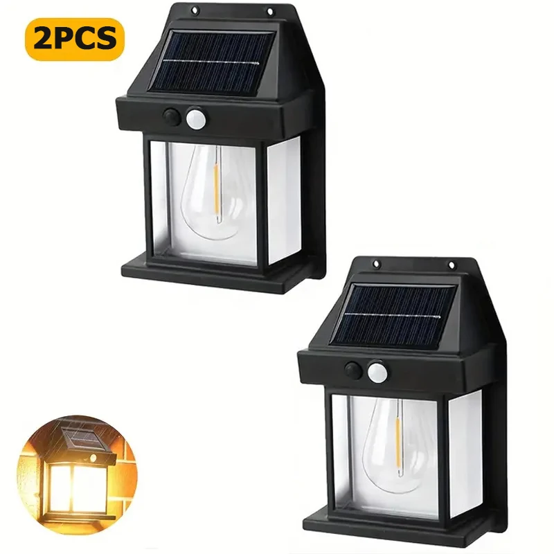 Enhanced Solar-Powered Outdoor Garden Lamp with Motion Sensor and Warm White LED Lighting
