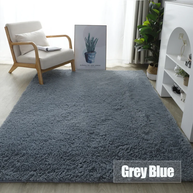 40cm Fluffy Plüsch Boden Decken Rund Teppiche Zimmer Fußmatte Mat Uni Shaggy Rug 
