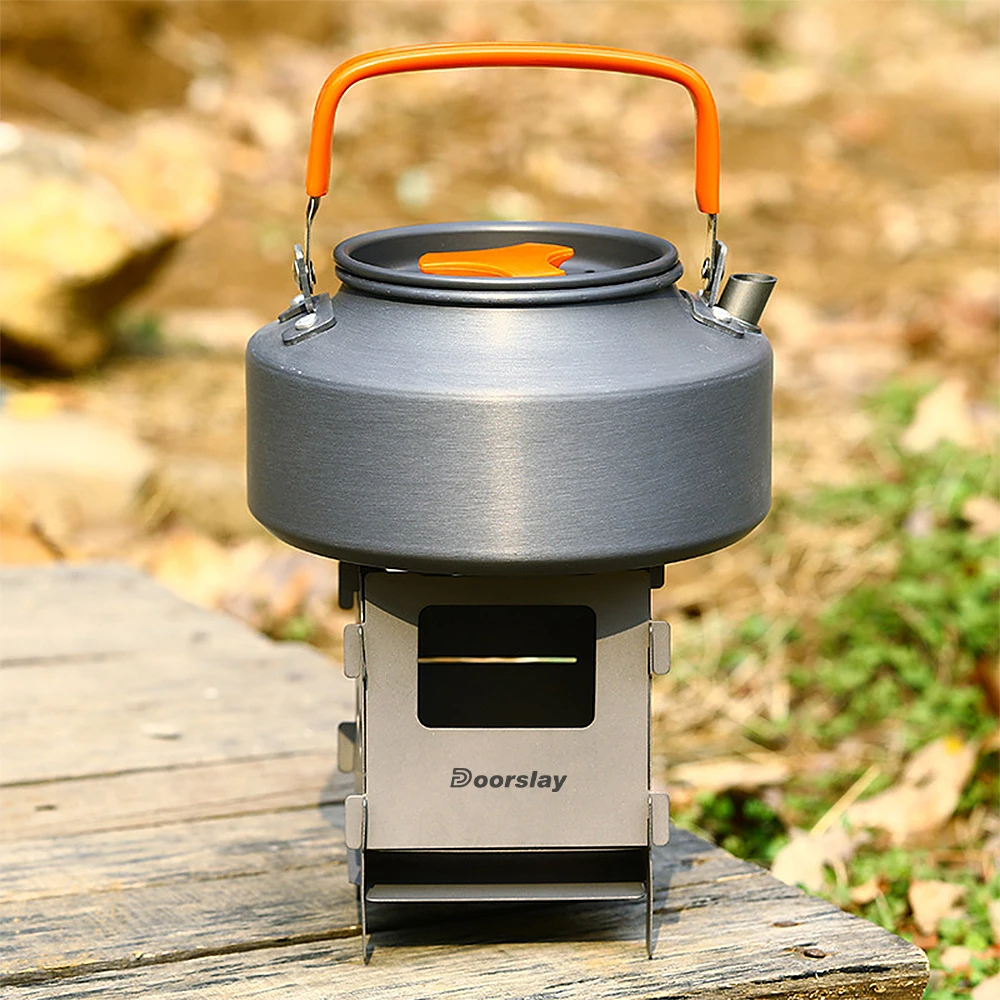 Portable Titanium Wood Burning Stove Camping Pocket Stove Outdoor Camping Cooking Picnic Backpacking Stove