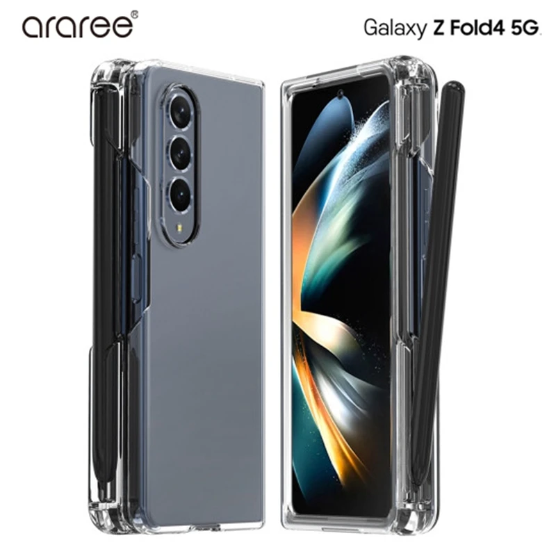 

Transparent With S Pen Slot Holder Case for Samsung Galaxy Z Fold 4 Case For SM-F9360 Case W23 Case