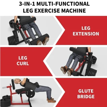 Leg Extension and Curl Machine Leg Press for Home Gym Lower Body Special Adjustable Leg Exercise Bench with Plate Loaded 2