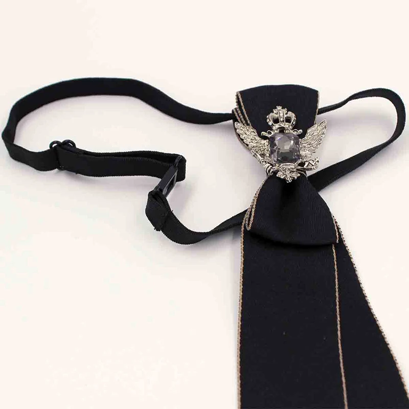 Punk Neck Ties Gothic Metal Chain Crystal Pendant Bow Tie neck ties
