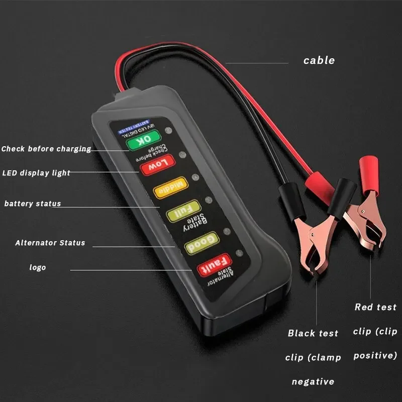 ABS Car Battery Tester 12V Automobile Motorcycle