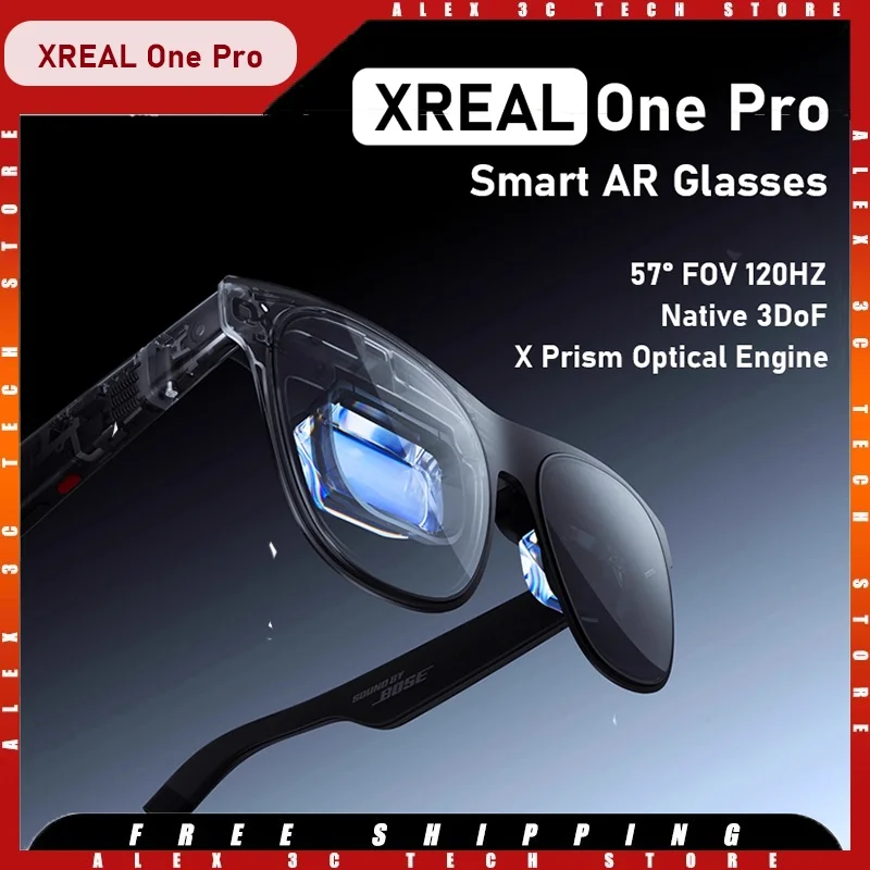 Xreal One Pro Smart AR Glasses – 3DoF, X1 Chip, 171" Screen, 120Hz, 700 Nits (IPD 57-66mm)