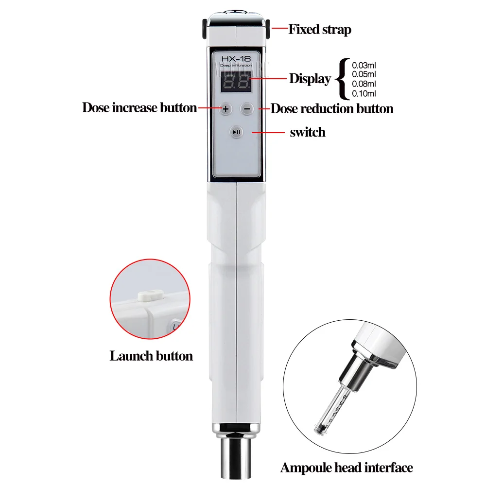 0.3ml 0.5ml Auto Electric Hyaluron Pen with High Pressure Hyaluronic Acid Pen Lip Injection for Anti Wrinkle Lip Lifting Beauty for hyaluronic acid pen