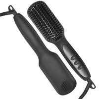 Lisseur de cheveux anti-brûlure pour femme, peigne chaud, brosse à cheveux chauffante en céramique, écran LCD, tension touristique, silencieux 1