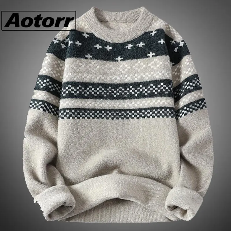

New Winter Cashmere Sweater Men Clothing Top Quality Male Pullover Sweaters Keep Warm Pull Homme Fashion Mens Slim Fit Sweater