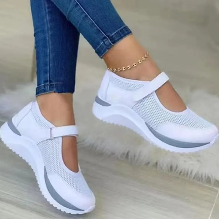 2024 Summer New Breathable Mesh Wedge Casual Sport Shoes Plus Size 43 Non Slip Woman Vulcanize Shoes Platform Women Sneakers
